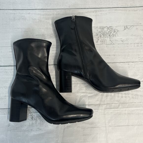 Aerosoles Ankle Black Boots Booties size 9.5M 3" Heel Career Professional - Picture 4 of 8